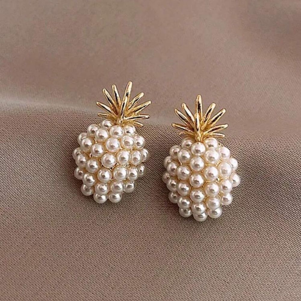 3for$20 NEW Faux Pearl Decor Pineapple Stud Earrings Elegant Jewelry Earrings